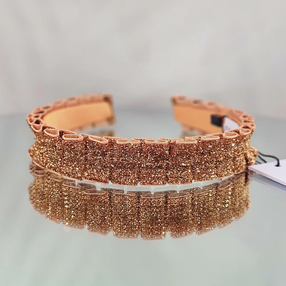 Eugenia Kim Headband Papaya Rafaela Velvet Metallic Ruffle Holiday Sparkle Party